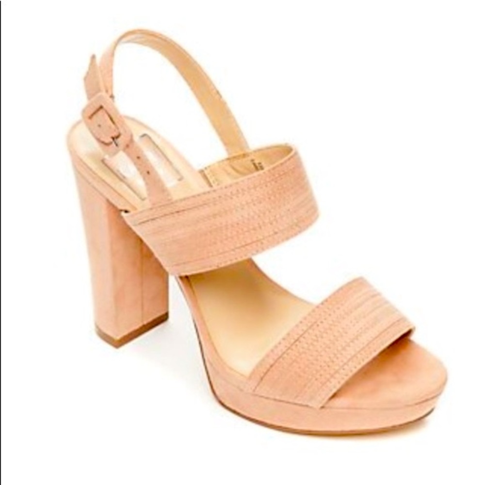 Platform Sandal Blush Suede Cora Kaari Blue Size 8 1/2 NEW IN BOX